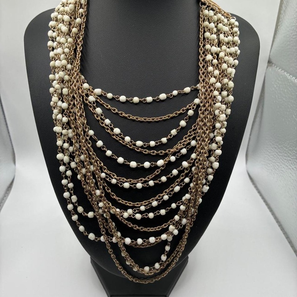 Vintage Pearl Layered Statement Necklace